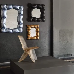 Mirrors<Kelly Wearstler puffy mirror INKYBLACK