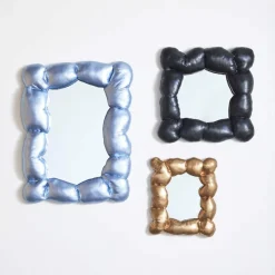 Mirrors<Kelly Wearstler puffy mirror INKYBLACK