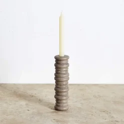 Objects<Kelly Wearstler rippled large candle holder LIGHTSMOKE
