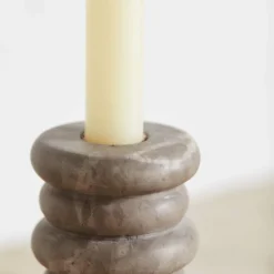 Objects<Kelly Wearstler rippled medium candle holder LIGHTSMOKE