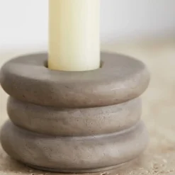 Objects<Kelly Wearstler rippled small candle holder LIGHTSMOKE