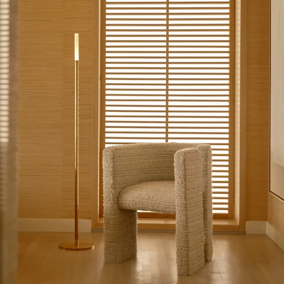 Floor<Kelly Wearstler rousseau 60" floor lamp ANTIQUE-BURNISHEDBRASSWITHETCHEDCRYSTAL