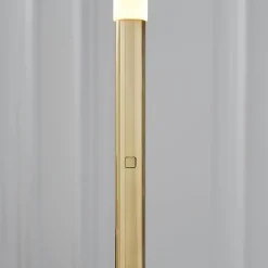 Floor<Kelly Wearstler rousseau 60" floor lamp ANTIQUE-BURNISHEDBRASSWITHETCHEDCRYSTAL