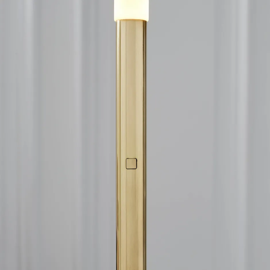 Floor<Kelly Wearstler rousseau 60" floor lamp ANTIQUE-BURNISHEDBRASSWITHETCHEDCRYSTAL