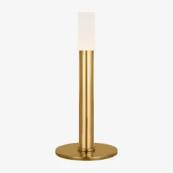 Table|Portables<Kelly Wearstler rousseau 10" rechargeable accent lamp ANTIQUE-BURNISHEDBRASSWITHETCHEDCRYSTAL