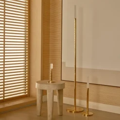 Table|Portables<Kelly Wearstler rousseau 10" rechargeable accent lamp ANTIQUE-BURNISHEDBRASSWITHETCHEDCRYSTAL