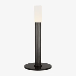 Portables<Kelly Wearstler rousseau 10" rechargeable accent lamp BRONZEWITHETCHEDCRYSTAL