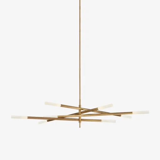Chandeliers<Kelly Wearstler rousseau grande eight light articulating chandelier BURNISHEDBRASSWITHETCHEDCRYSTAL