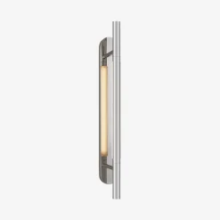 Wall<Kelly Wearstler rousseau medium bracketed sconce POLISHEDNICKELWITHETCHEDCRYSTAL