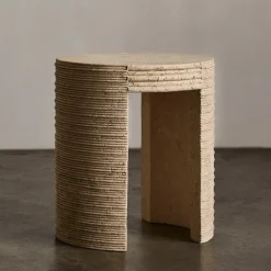 Side Tables<Kelly Wearstler stacked side table TRAVERTINE
