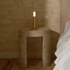 Side Tables<Kelly Wearstler stacked side table TRAVERTINE