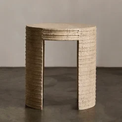 Side Tables<Kelly Wearstler stacked side table TRAVERTINE