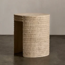 Side Tables<Kelly Wearstler stacked side table TRAVERTINE