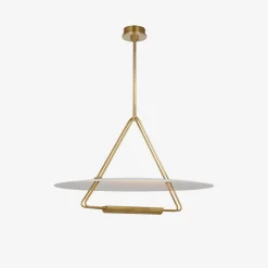 Chandeliers<Kelly Wearstler teline 30" round chandelier ANTIQUE-BURNISHEDBRASSANDMATTEWHITE