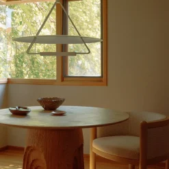 Chandeliers<Kelly Wearstler teline 30" round chandelier ANTIQUE-BURNISHEDBRASSANDMATTEWHITE