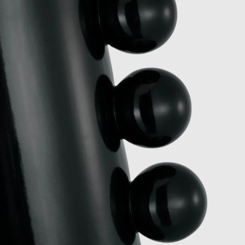 Table<Kelly Wearstler tiglia tall table lamp BLACKWITHLINENSHADE-CORDLESS