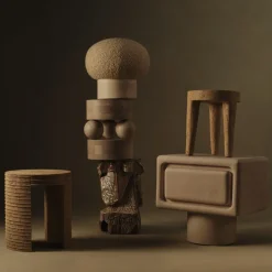 Ottomans & Stools|Side Tables<Kelly Wearstler tribute stool small TRAVERTINE