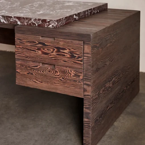 Desks<Kelly Wearstler truss desk SHOWNINWARMSTAINEDSANBLASTEDDOUGLASFIRWITHROSSOLEVANTO