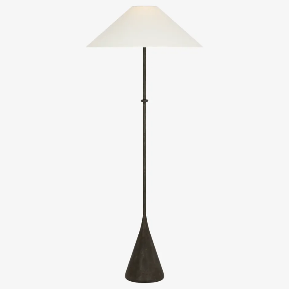 Floor<Kelly Wearstler zealous 62" floor lamp GARDENBRONZEWITHLINENSHADE